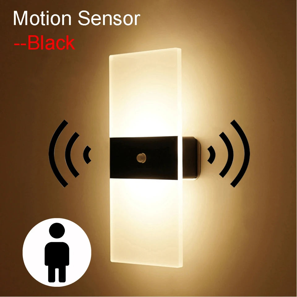 USB Rechargeable LED Wall Lamp – Touch & Motion Sensor Night Light