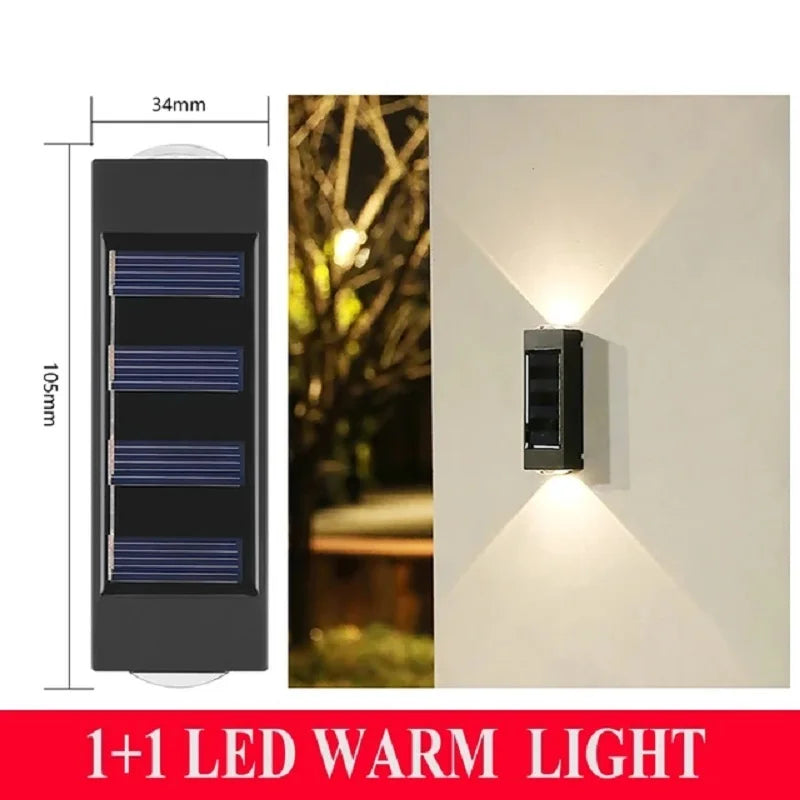 1-4pcs Solar Wall Light Outdoor Up and Down Solar Power Lighting Outdoor Waterproof IP65 Garden Courtyard Villa Landscape Decor