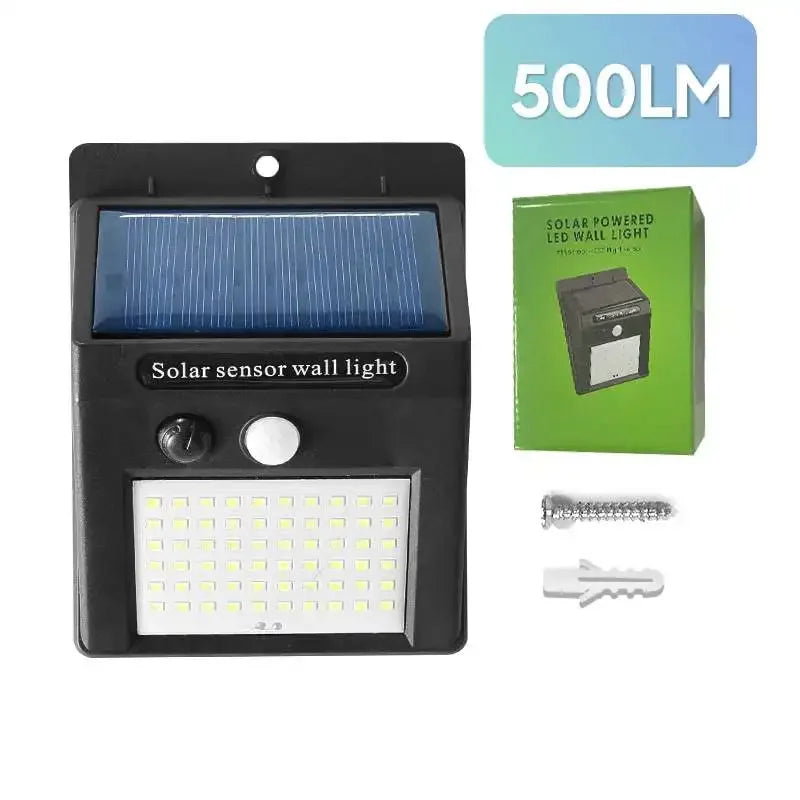 20000LM Solar Lights Outdoor External Solar Lamp with Motion Sensor Remote Control Solar Powered Spotlight Lamp Wall Street Lamp