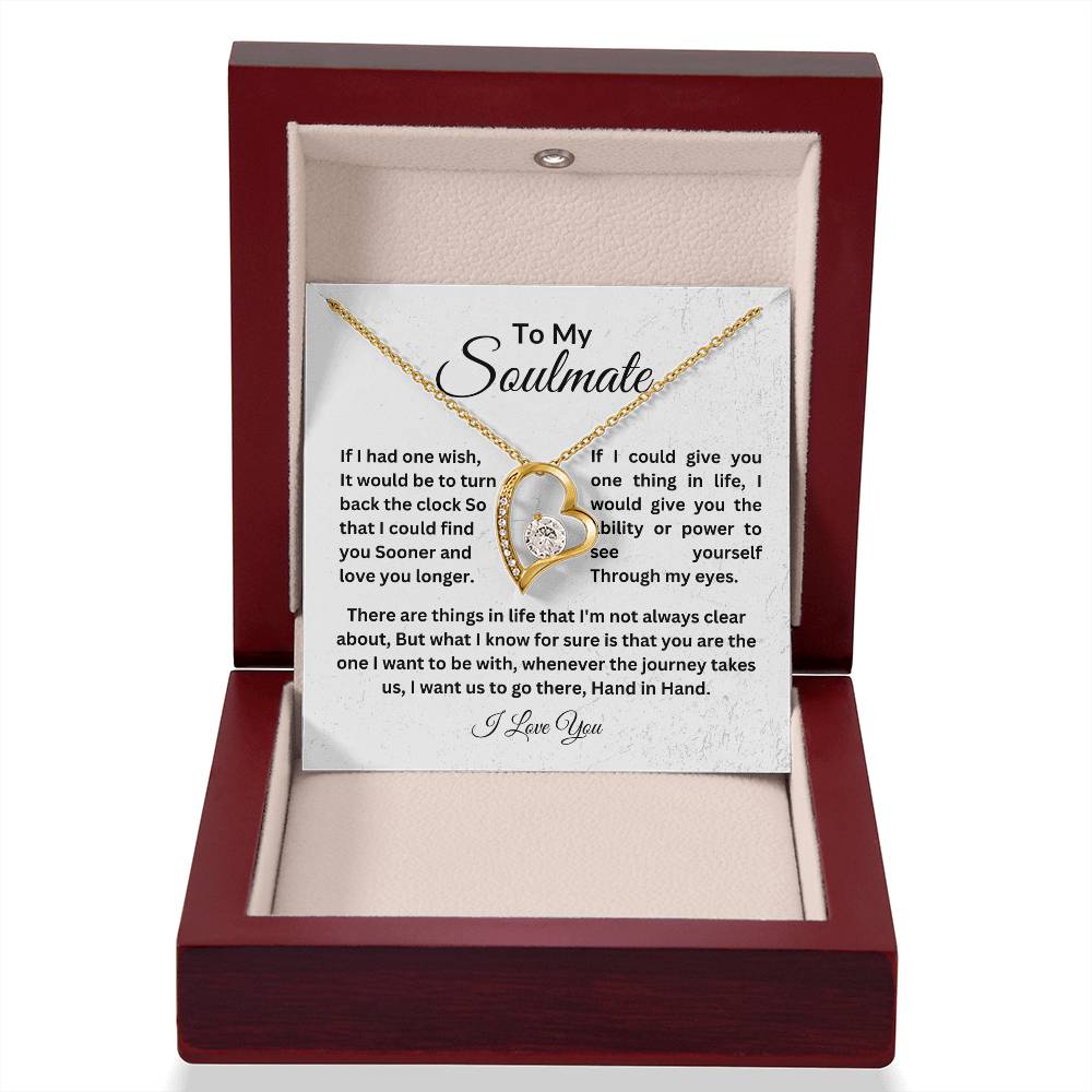 To My Soulmate || Forever Love Necklace || Birthday Gift || Christmas Gift || Valentine's Day Gift || Anniversary Day Gift With Blessing Card Gift Box