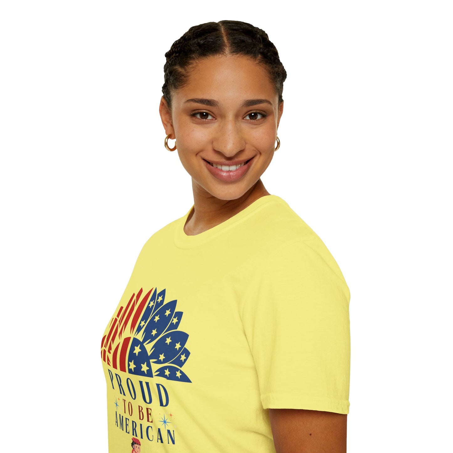 Proud to be American Man - Unisex Softstyle T-shirt  | 4th of July | Patriotic Unisex Softstyle T-shirt   | Summer T-shirt | USA Proud T- shirt | Comfort & Designer T-shirt | Gift idea for Independence Day