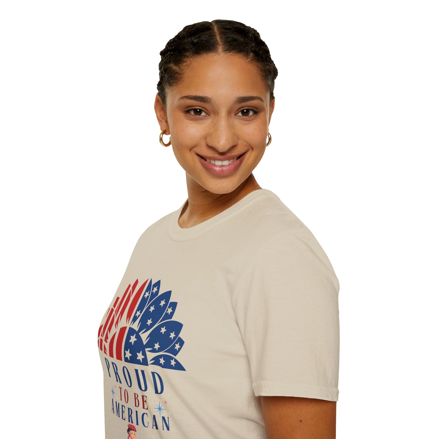 Proud to be American Man - Unisex Softstyle T-shirt  | 4th of July | Patriotic Unisex Softstyle T-shirt   | Summer T-shirt | USA Proud T- shirt | Comfort & Designer T-shirt | Gift idea for Independence Day