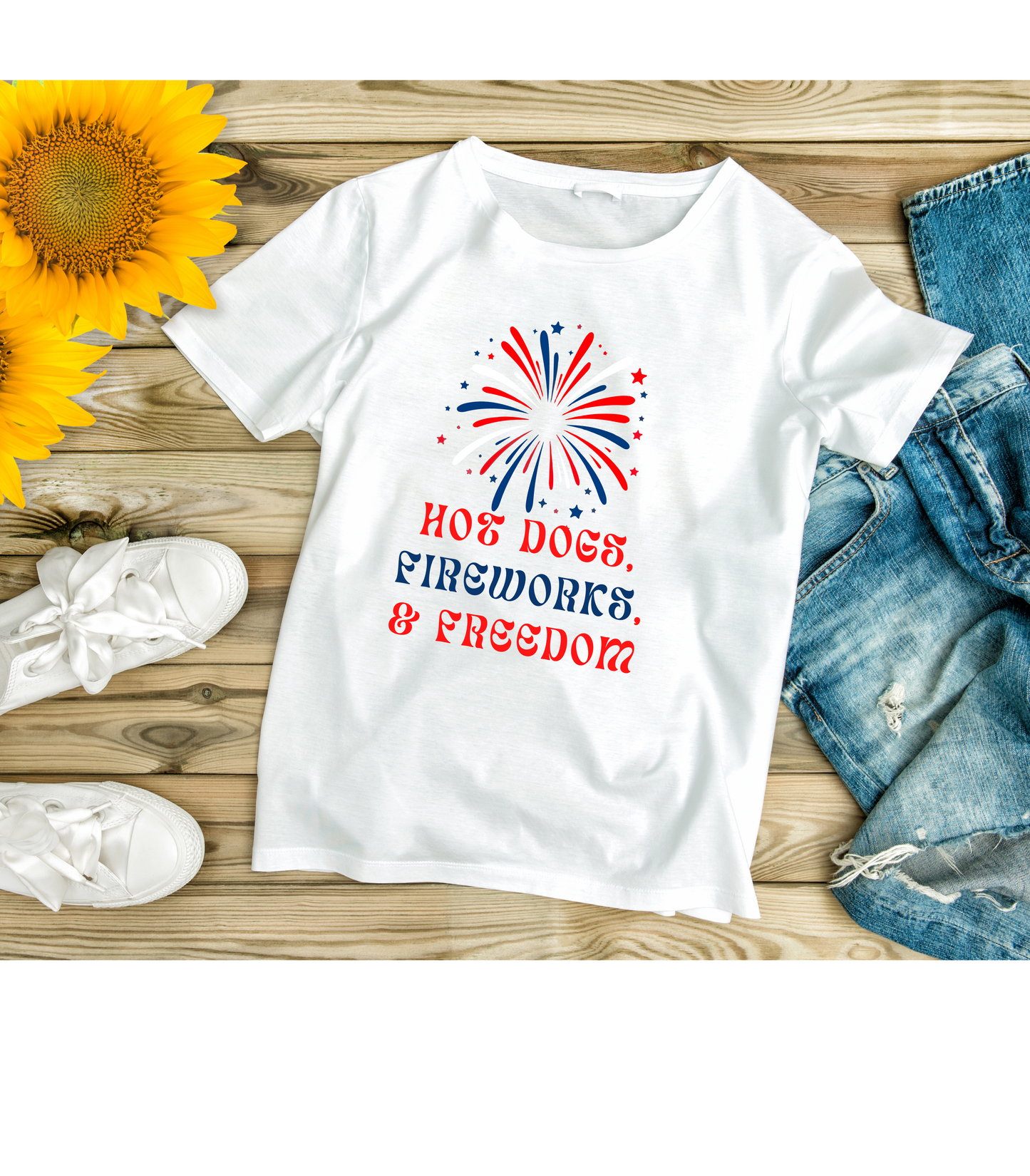 Hot Dogs, Fireworks & Freedom - adidas® Unisex Sport T-shirt | 4th of July | Patriotic adidas® Unisex Sport T-shirt | American Proud Sport T- shirt | Comfort & Designer Sport T-shirt | Gift idea for Independence Day.