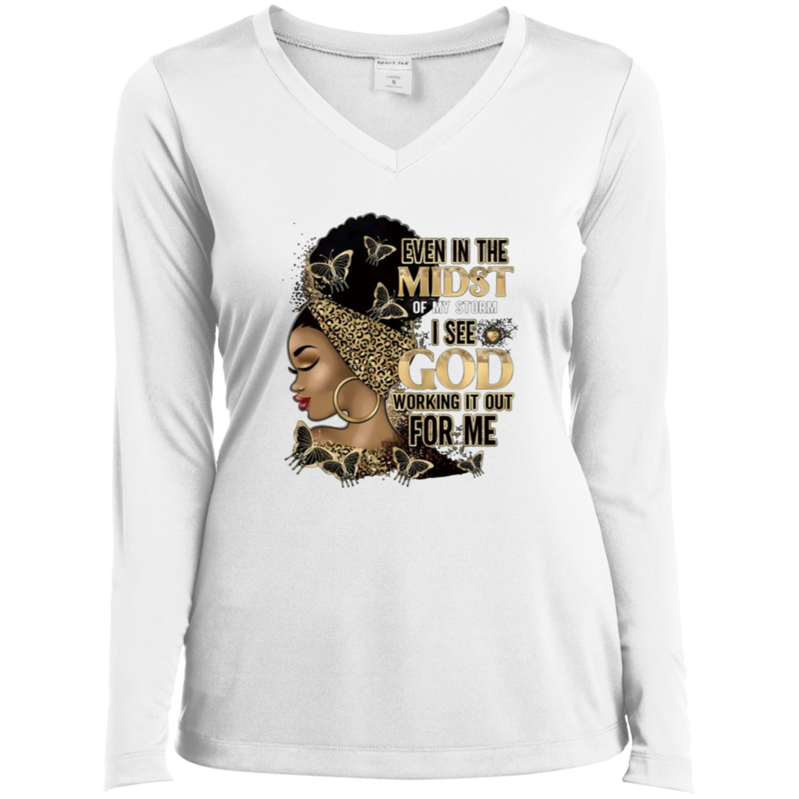 Ladies’ Long Sleeve Performance V-Neck Tee T-Shirt || Crew Neck Casual Top For Summer & Spring || Women's Clothing