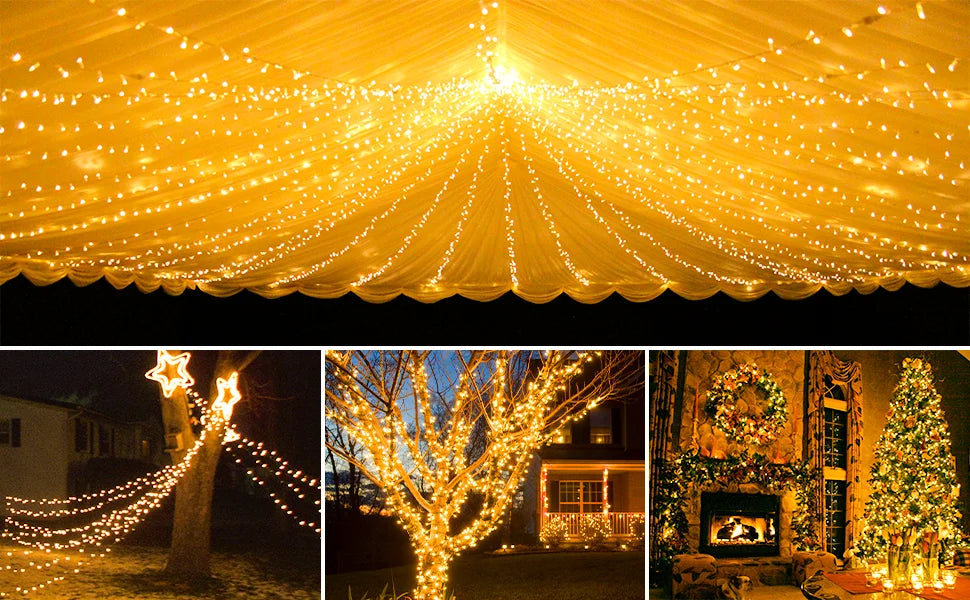 330LED Outdoor Led Solar String Lights Fairy Light Solar Powered Garland Lights 8 Mode 33m Garden Wedding Decoration Waterproof