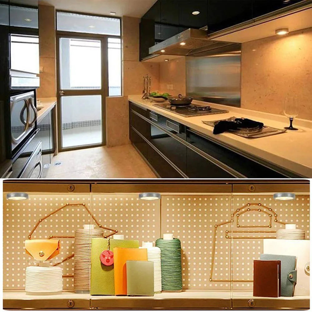 Remote LED Under Cabinet Lights | Battery Powered & Dimmable | Lights for Wardrobe Bathroom