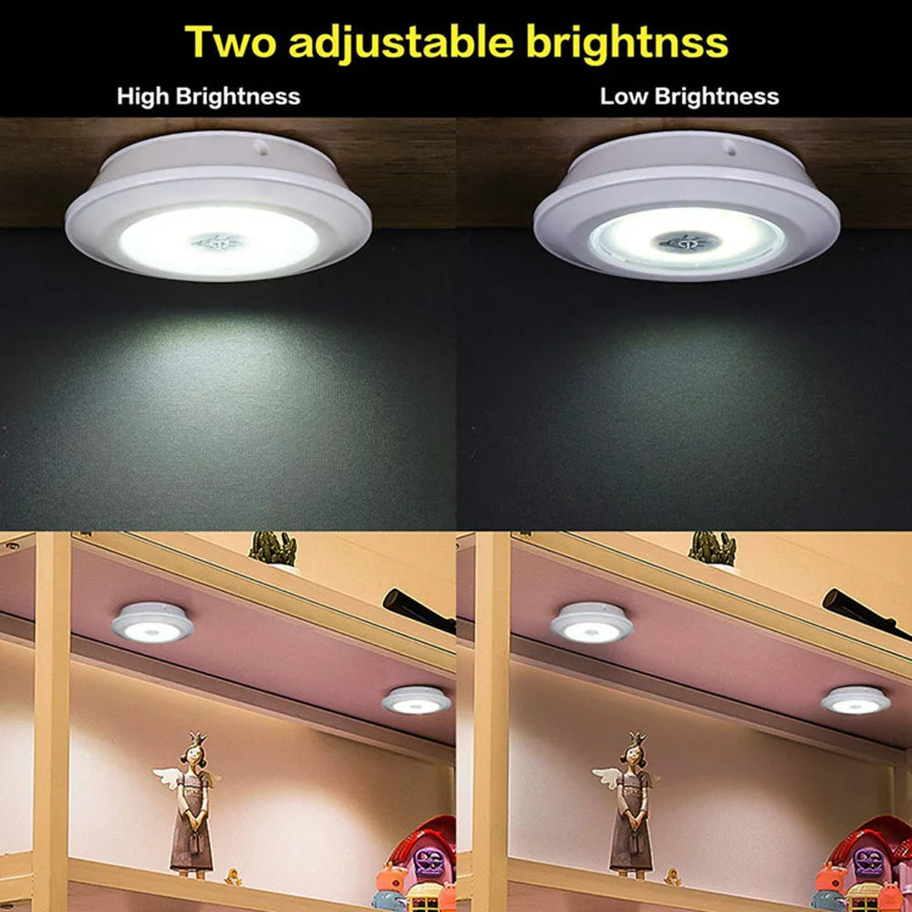 Remote LED Under Cabinet Lights | Battery Powered & Dimmable | Lights for Wardrobe Bathroom