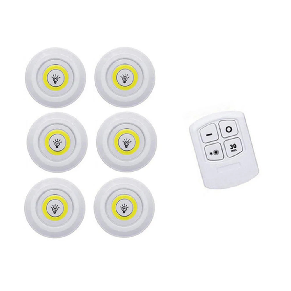 Remote LED Under Cabinet Lights | Battery Powered & Dimmable | Lights for Wardrobe Bathroom