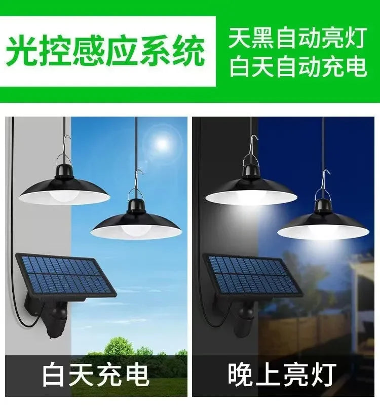 Solar Pendant Light IP65 Waterproof Led Solar Powered Lamp with Remote Control Chandelier Camping Outdoor Garden Hanging Lights