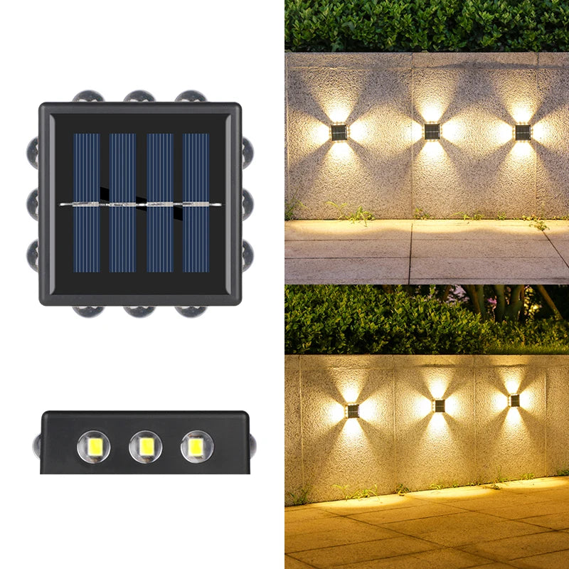 10/12/16 LEDsSolar Outdoor Wall Lights, Weatherproof Garden Lamp, Pathway Lighting  for Stairs Fence Street Camping Home Decor