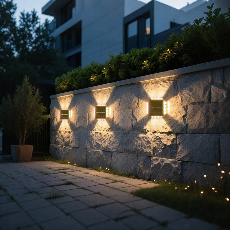 10/12/16 LEDsSolar Outdoor Wall Lights, Weatherproof Garden Lamp, Pathway Lighting  for Stairs Fence Street Camping Home Decor