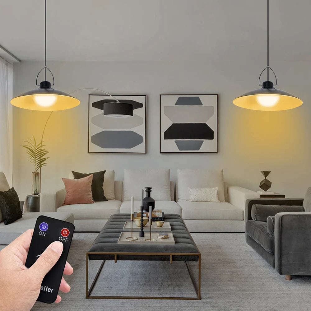 1/2/3/4Head Solar LED Pendant Light Remote Control Outdoor Indoor Solar Lamp Waterproof Security Lighting For Garden Porch Patio