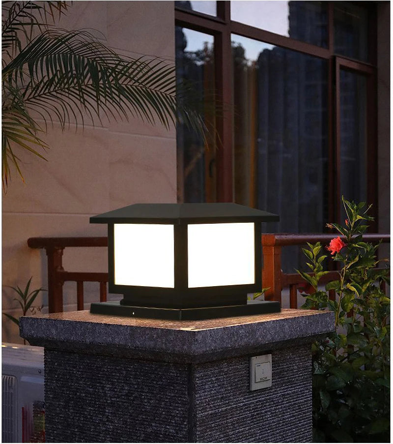 Timed LED Solar Outdoor Light Pillar Solar Lights Waterproof Thick Garden Pathway Parking Yard Outdoor Decor Lamp RC Solar Light