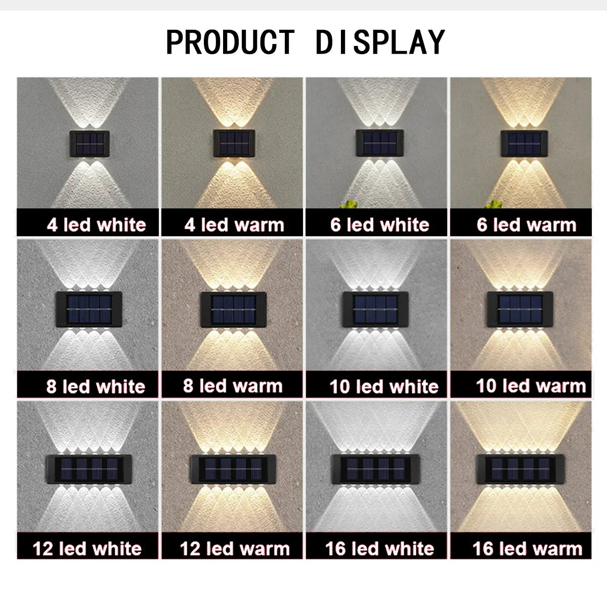 1-4pcs Solar Wall Light Outdoor Up and Down Solar Power Lighting Outdoor Waterproof IP65 Garden Courtyard Villa Landscape Decor