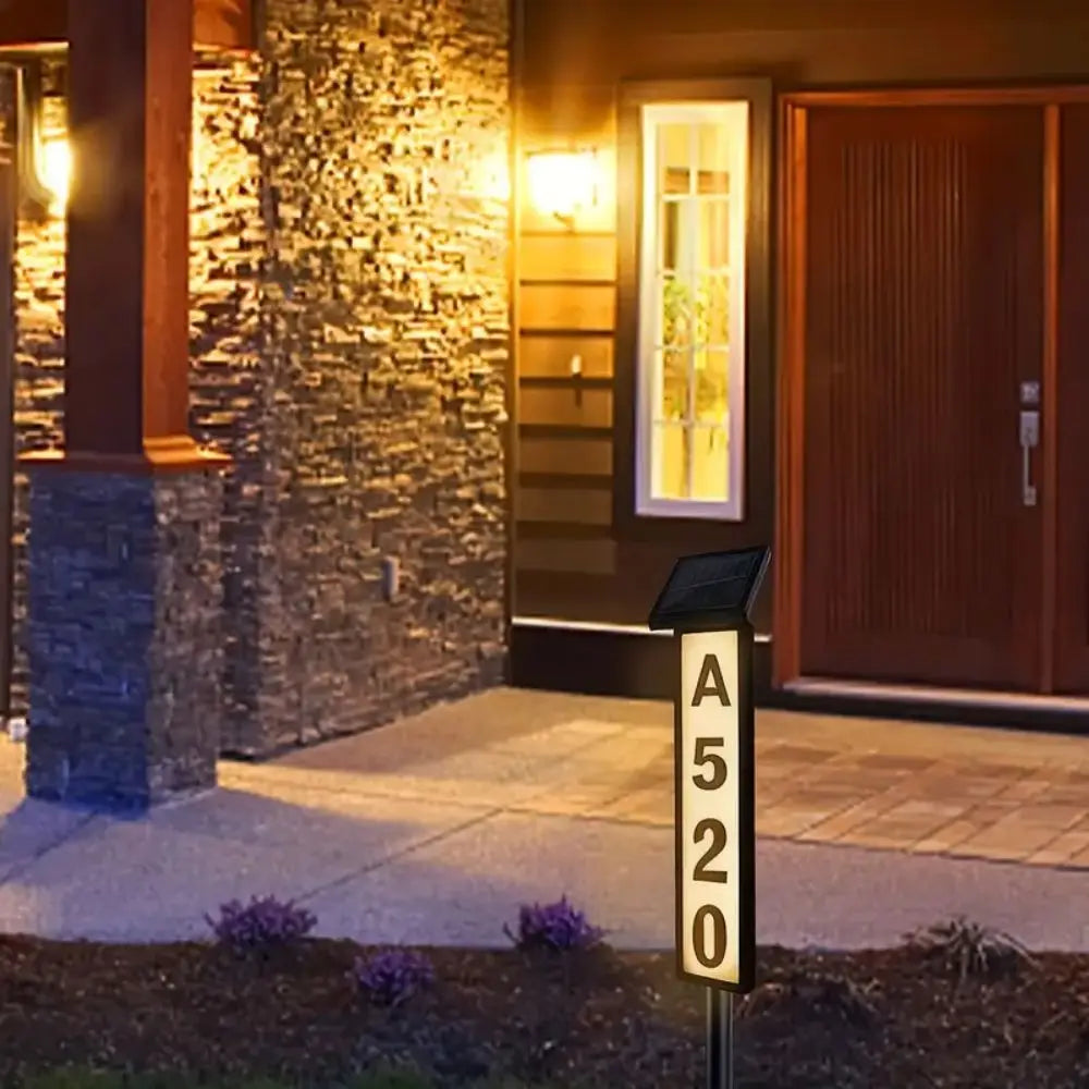 1pc Lighting House Number Light, Solar Address Sign Light With Stake,Solar Powered LED Lighting Address Sign For Houses And Home