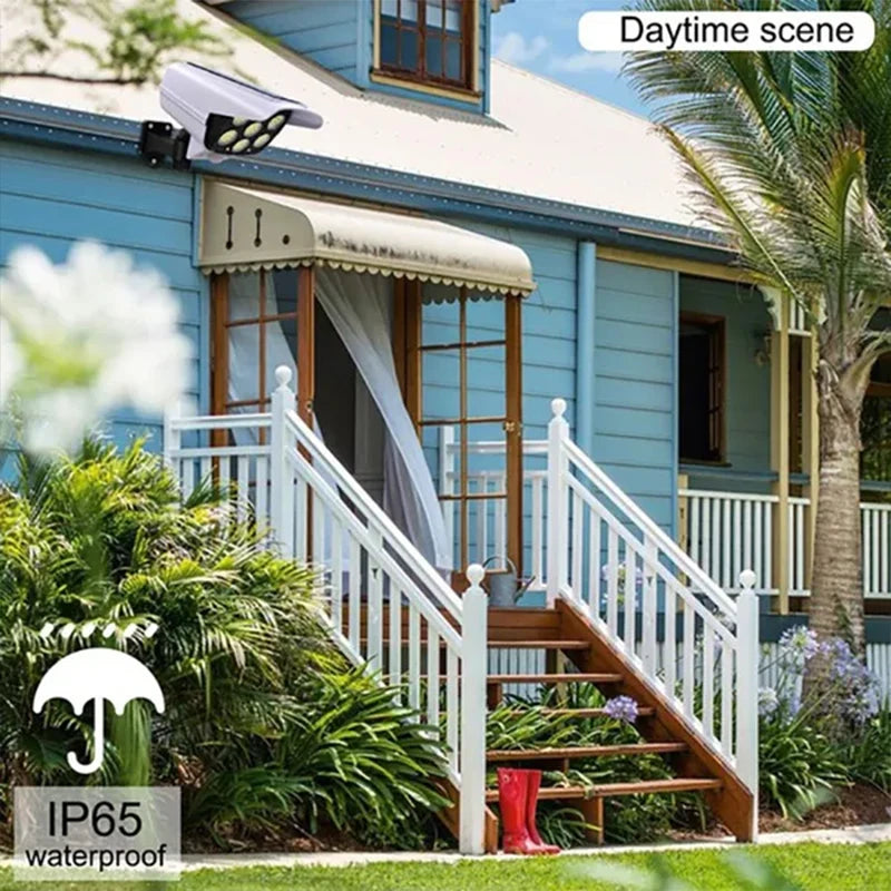 77LED Solar Motion Sensor Security Light Outdoor Dummy Camera Wireless Flood Light Waterproof Lamp For Home Garden,1/2/3PCS