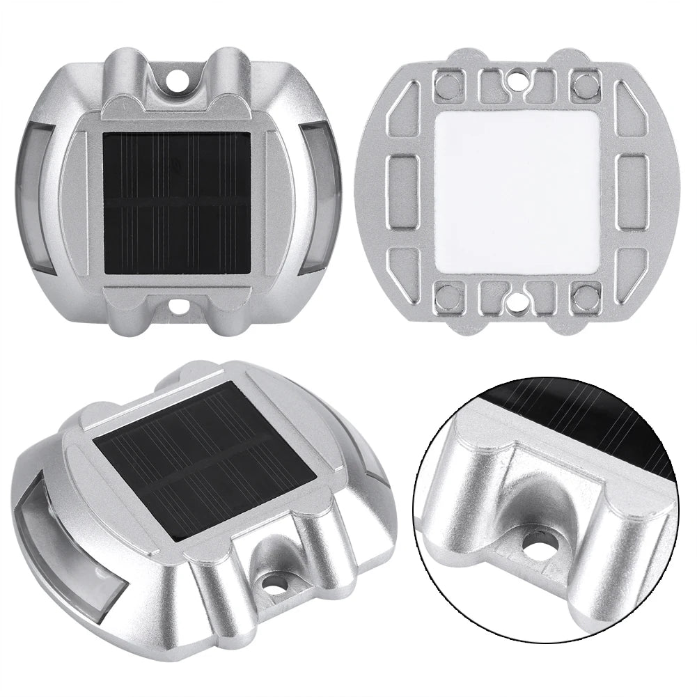 Casting Aluminum Solar Power Waterproof 6 LED Lamp Outdoor Road Driveway Pathway Light Yellow