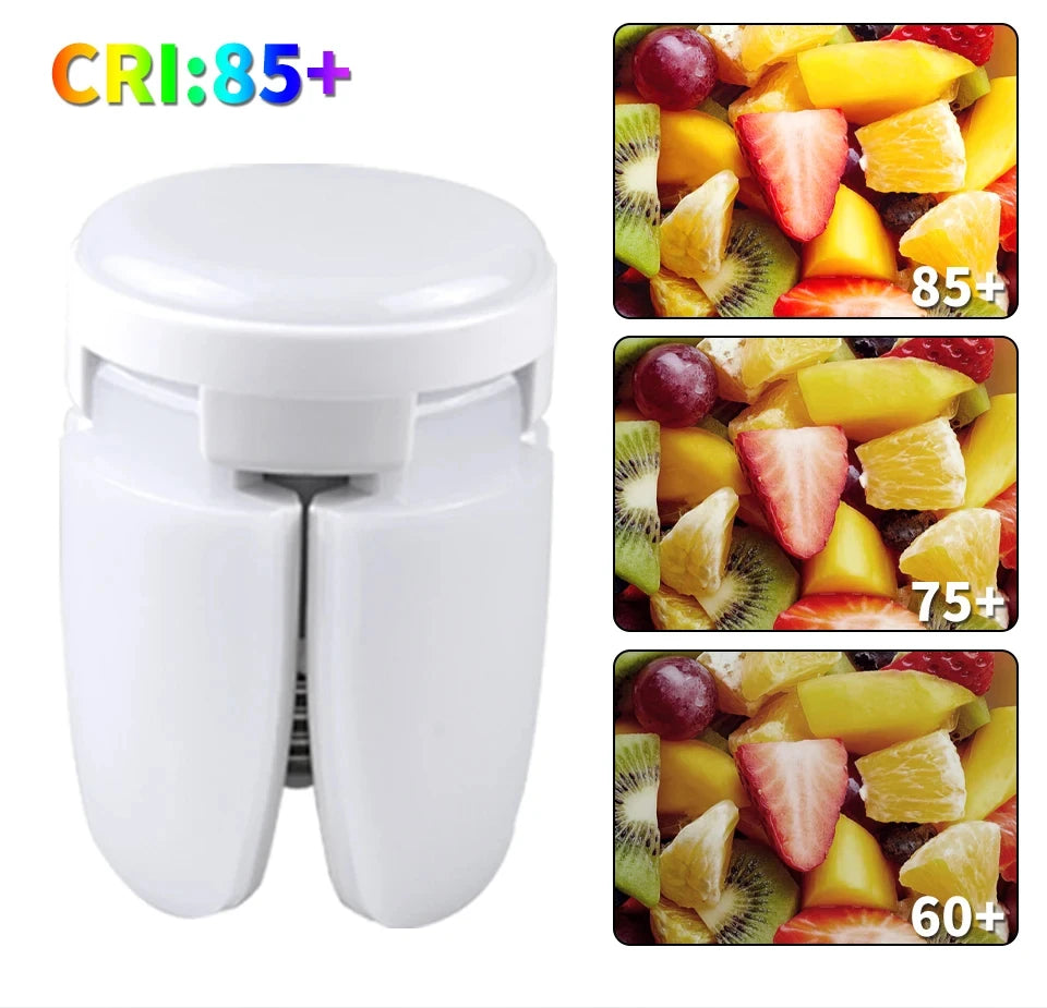 Foldable LED Garage Light Bulb | E27, 40 LEDs, 6500K White | For Kitchen | Indoor | Living Room | Attic Light