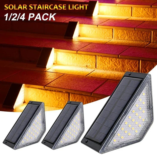 Solar Stair Lights Solar Step Light Outdoor Anti-theft Waterproof IP67 Decor for Garden Stair Deck Front Porch and Patio