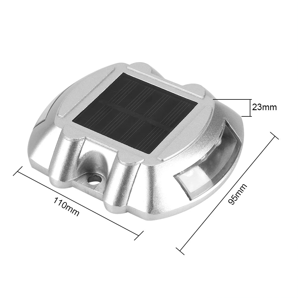 Casting Aluminum Solar Power Waterproof 6 LED Lamp Outdoor Road Driveway Pathway Light Yellow