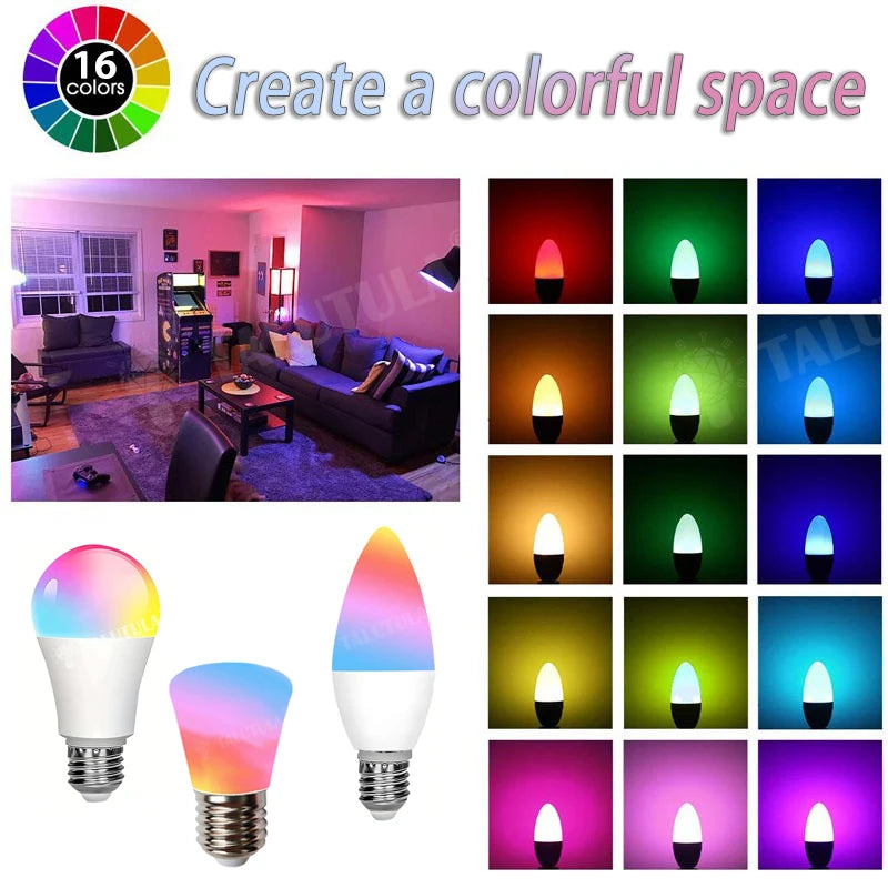 16 RGB LED Light Bulb 16 Colors with Remote | E27 Dimmable 220V Mood Lighting