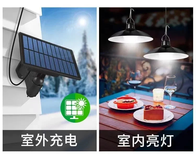 Solar Pendant Light IP65 Waterproof Led Solar Powered Lamp with Remote Control Chandelier Camping Outdoor Garden Hanging Lights
