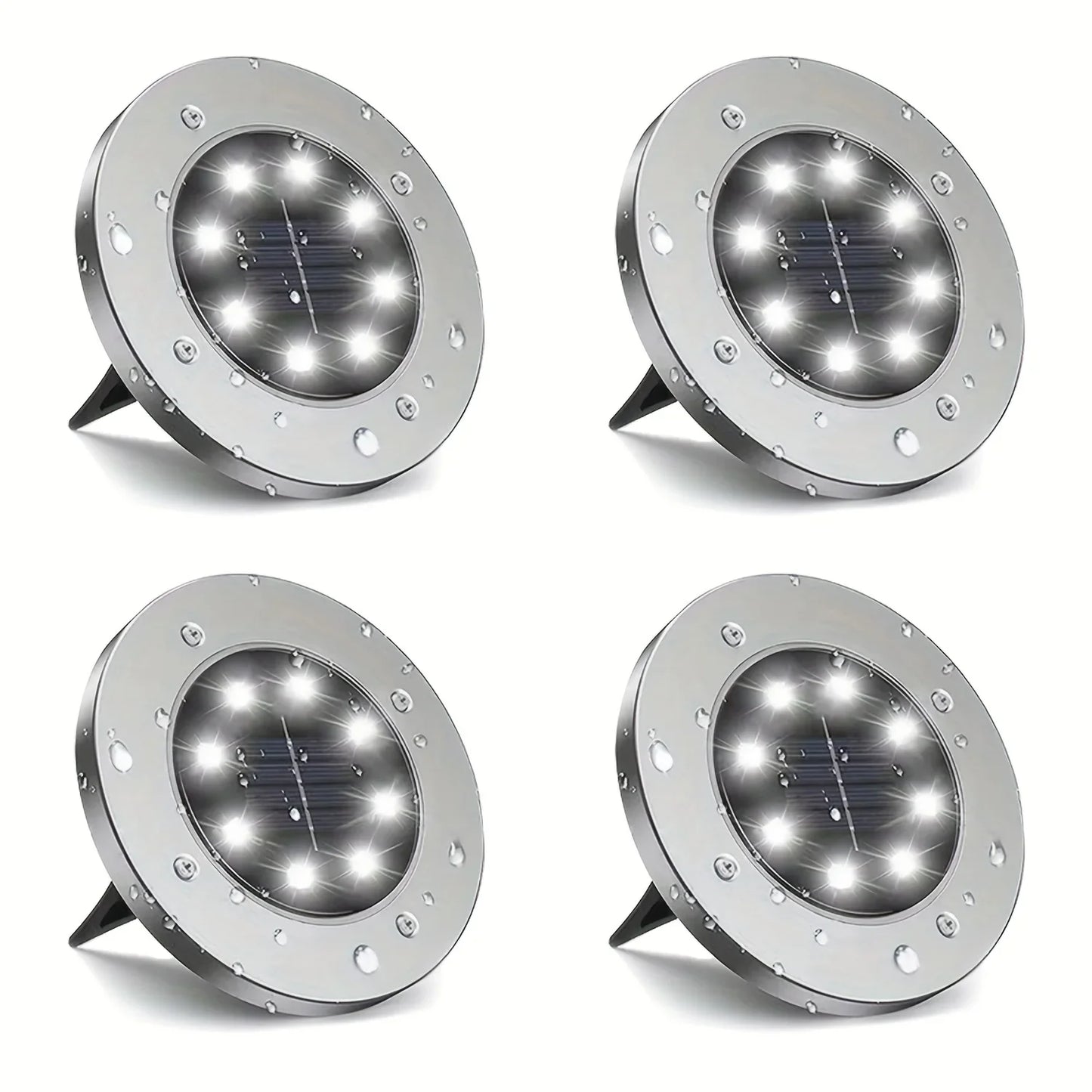 IP68 LED Outdoor Solar Power Ground Light Solar Path Deck Lights Underground Light Yard Driveway Lawn Garden Decor Lighting