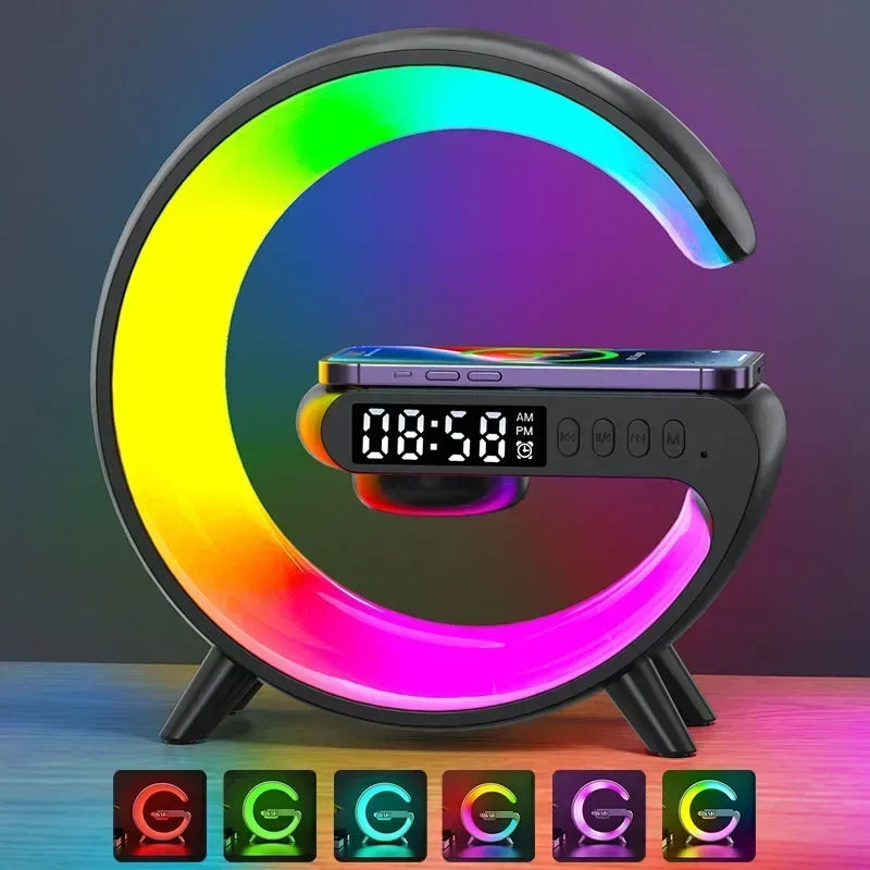 GlowCharge™ 4-in-1 Wireless Charger, RGB Night Light, & Bluetooth Speaker