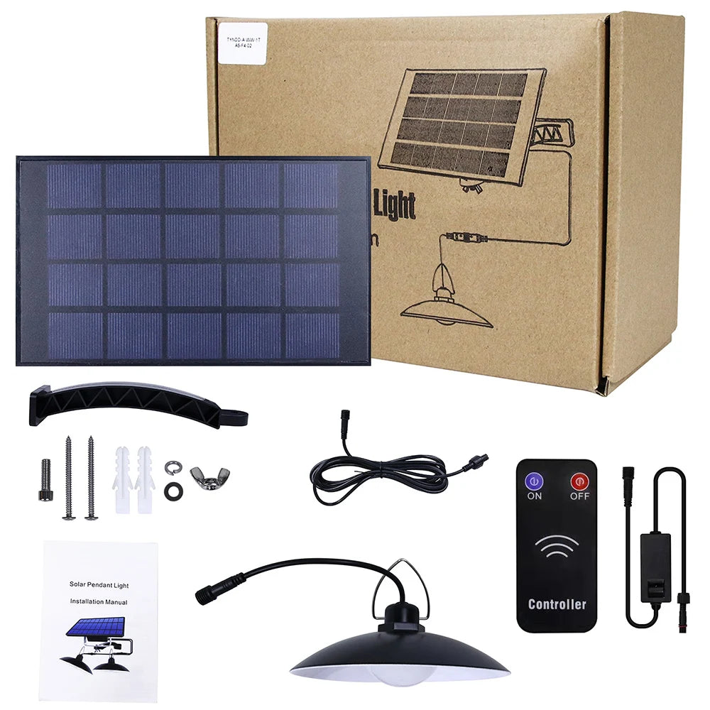 1/2/3/4Head Solar LED Pendant Light Remote Control Outdoor Indoor Solar Lamp Waterproof Security Lighting For Garden Porch Patio