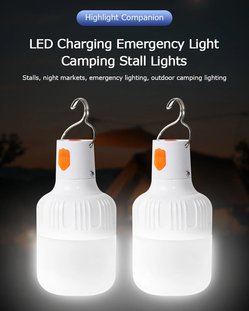 Rechargeable LED Camping Lanterns | Portable Indoor/Outdoor | Emergency Lights with Hook