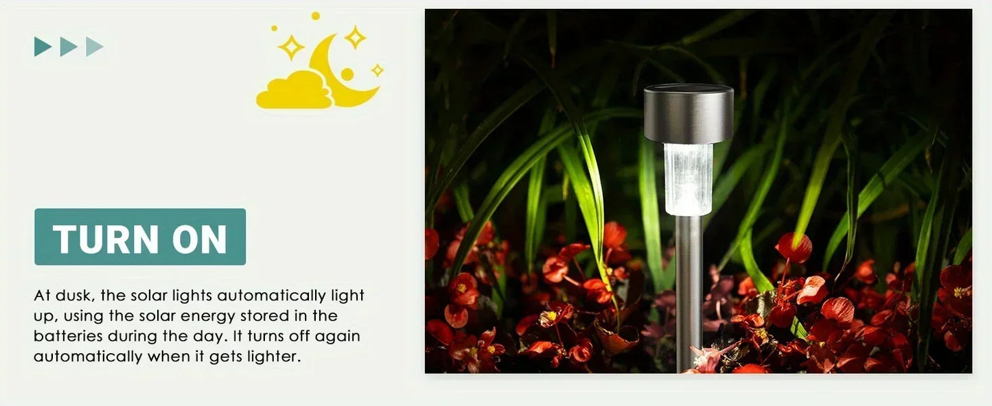 Outdoor Solar Lights Garden Lamp Solar Powered Waterproof Landscape Path LED Light for Yard Backyard Lawn Patio Decorative