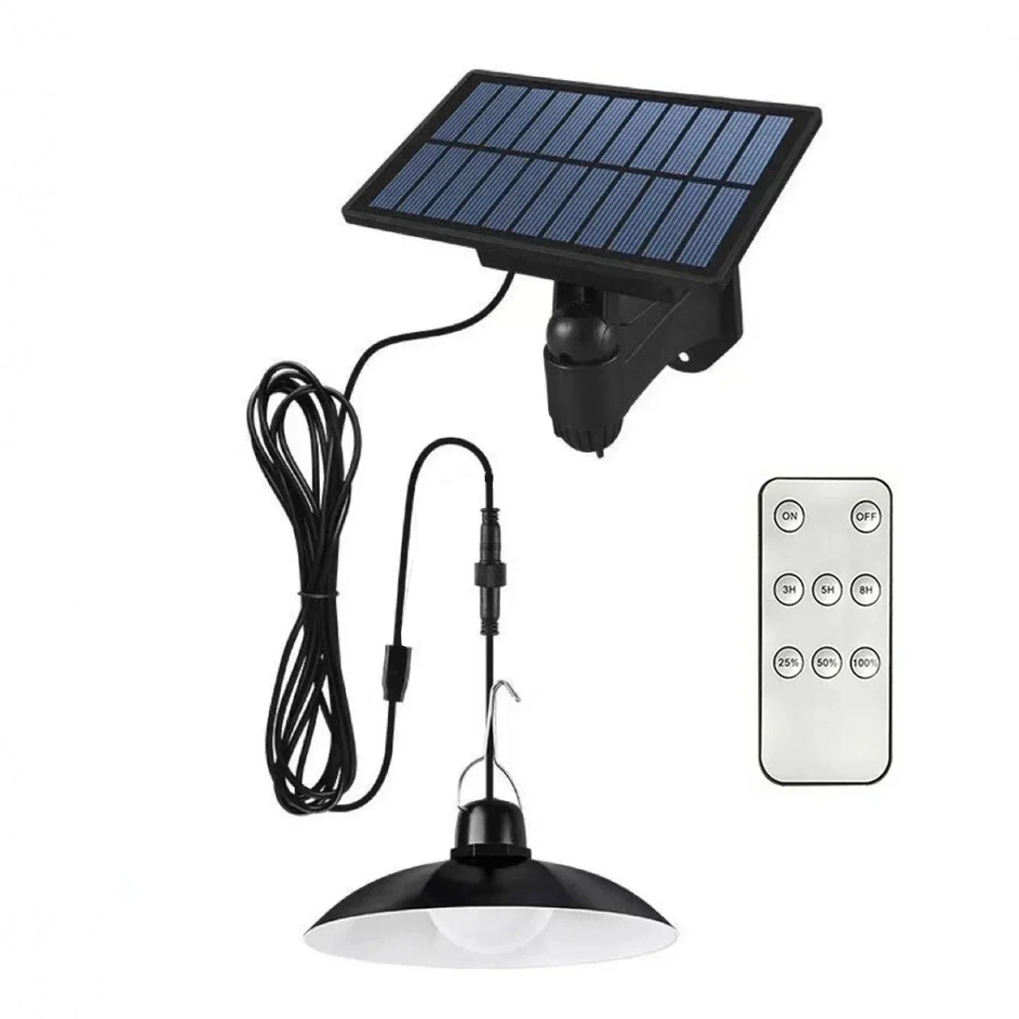 Solar Pendant Light Outdoor Waterproof LED Lamp Double-head Chandelier Decorations with Remote Control for Indoor Shed Barn Room