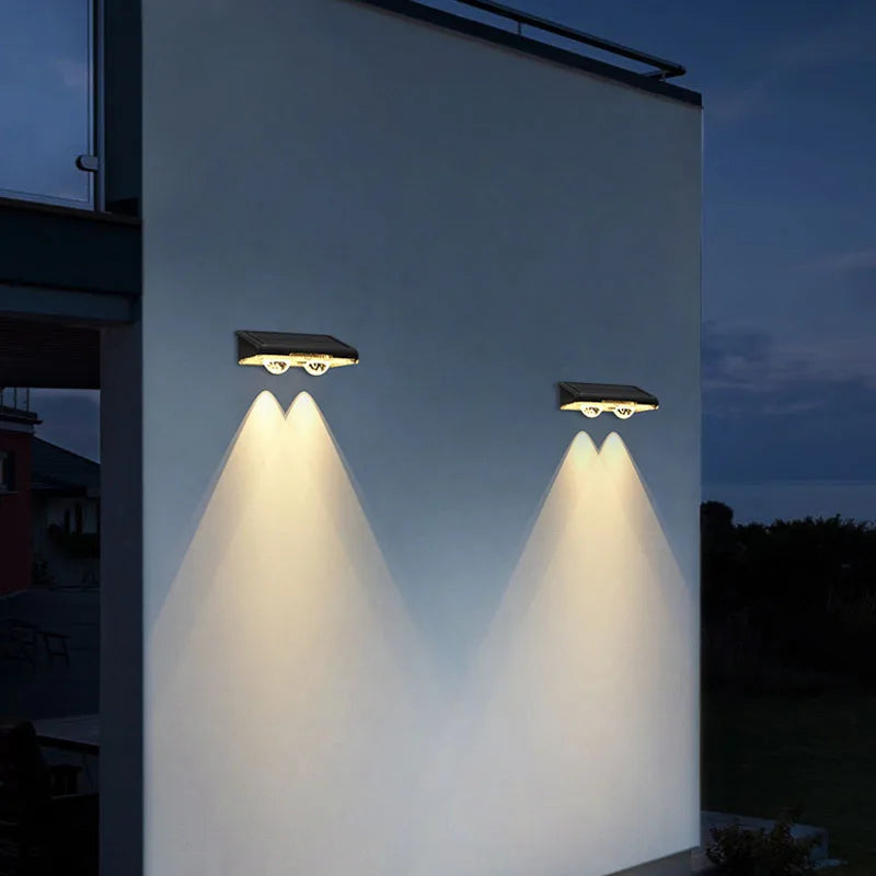 Solar Wall Lights  Outdoor LED Fence Light  RGB Solar Garden Wall Lights  IP65 Waterproof for Courtyard Decoration Light