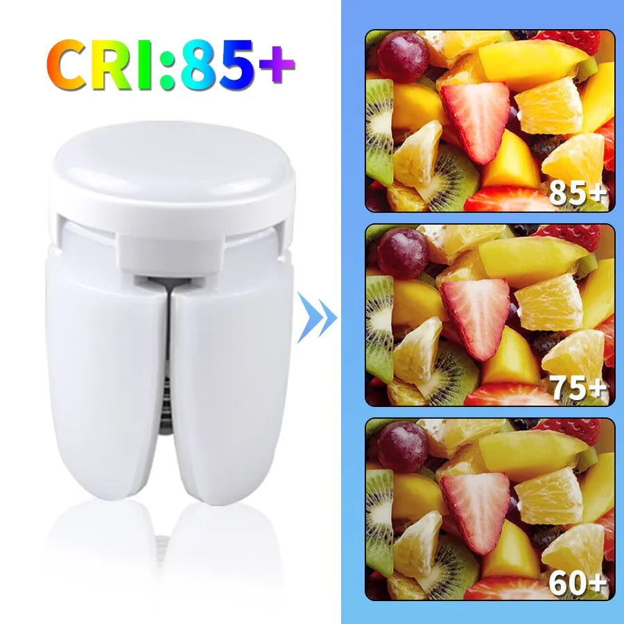 Foldable LED Garage Light Bulb | E27, 40 LEDs, 6500K White | For Kitchen | Indoor | Living Room | Attic Light