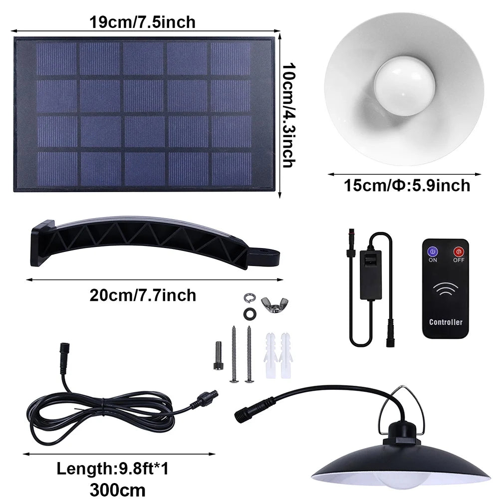 1/2/3/4Head Solar LED Pendant Light Remote Control Outdoor Indoor Solar Lamp Waterproof Security Lighting For Garden Porch Patio