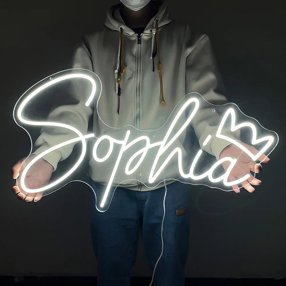 Custom Neon Sign Kids Name Neon Signs Acrylic Birthday Logo Personalized LED Lights Gifts Family Home Wedding Wall Decor