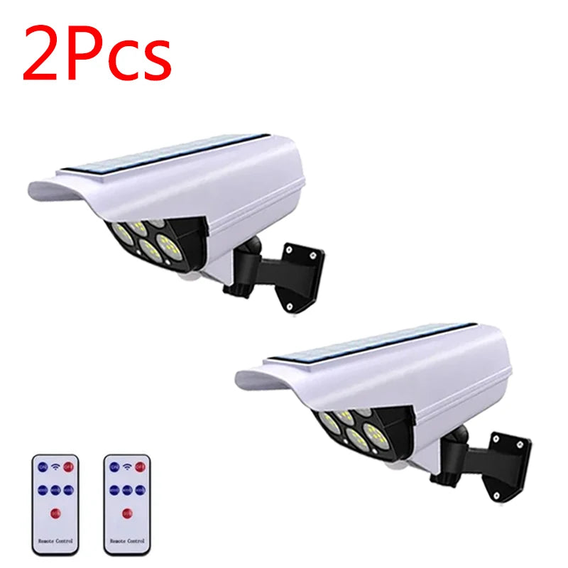 77LED Solar Motion Sensor Security Light Outdoor Dummy Camera Wireless Flood Light Waterproof Lamp For Home Garden,1/2/3PCS