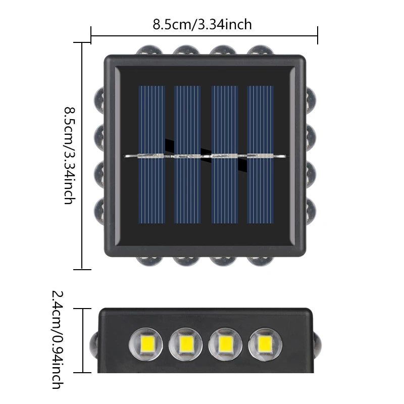10/12/16 LEDsSolar Outdoor Wall Lights, Weatherproof Garden Lamp, Pathway Lighting  for Stairs Fence Street Camping Home Decor