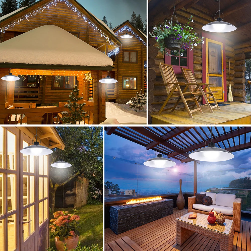 1/2/3/4Head Solar LED Pendant Light Remote Control Outdoor Indoor Solar Lamp Waterproof Security Lighting For Garden Porch Patio