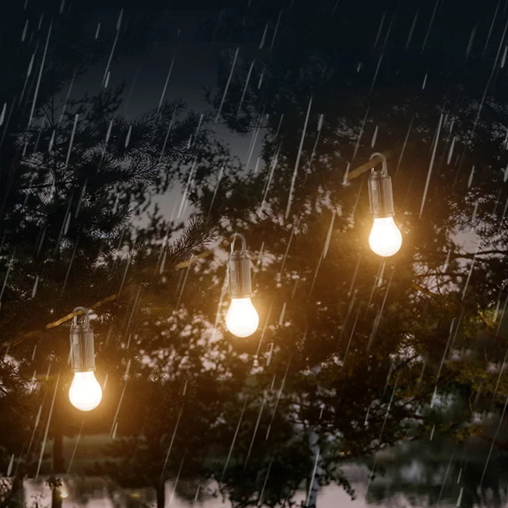 Solar Powered LED Camping Lamp USB Charging LED Lighting Lantern Waterproof Portable Handheld Lamp 100LM for Outdoor BBQ Camping