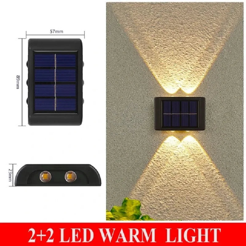 1-4pcs Solar Wall Light Outdoor Up and Down Solar Power Lighting Outdoor Waterproof IP65 Garden Courtyard Villa Landscape Decor