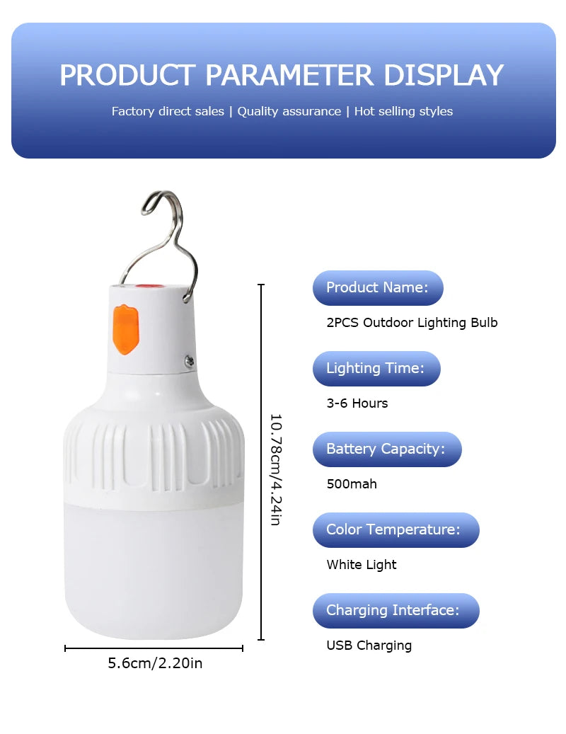 Rechargeable LED Camping Lanterns | Portable Indoor/Outdoor | Emergency Lights with Hook