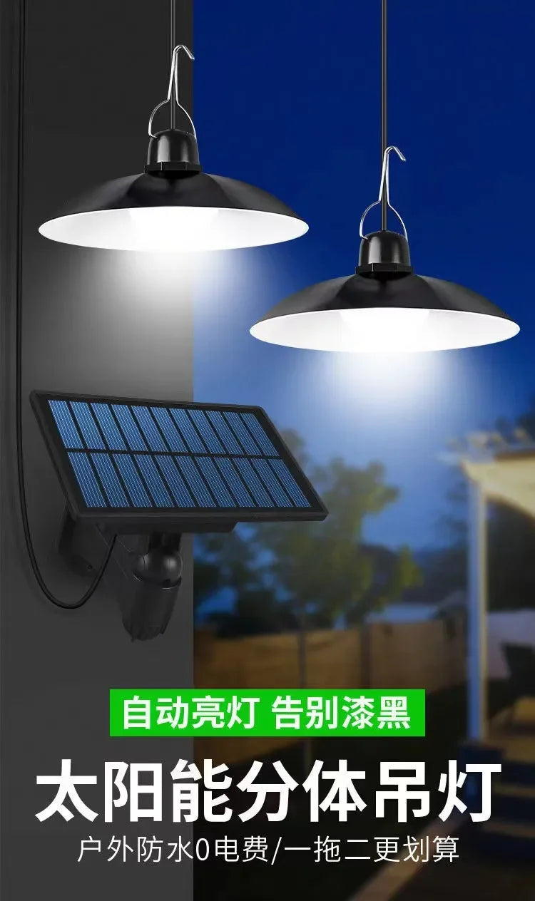 Solar Pendant Light IP65 Waterproof Led Solar Powered Lamp with Remote Control Chandelier Camping Outdoor Garden Hanging Lights