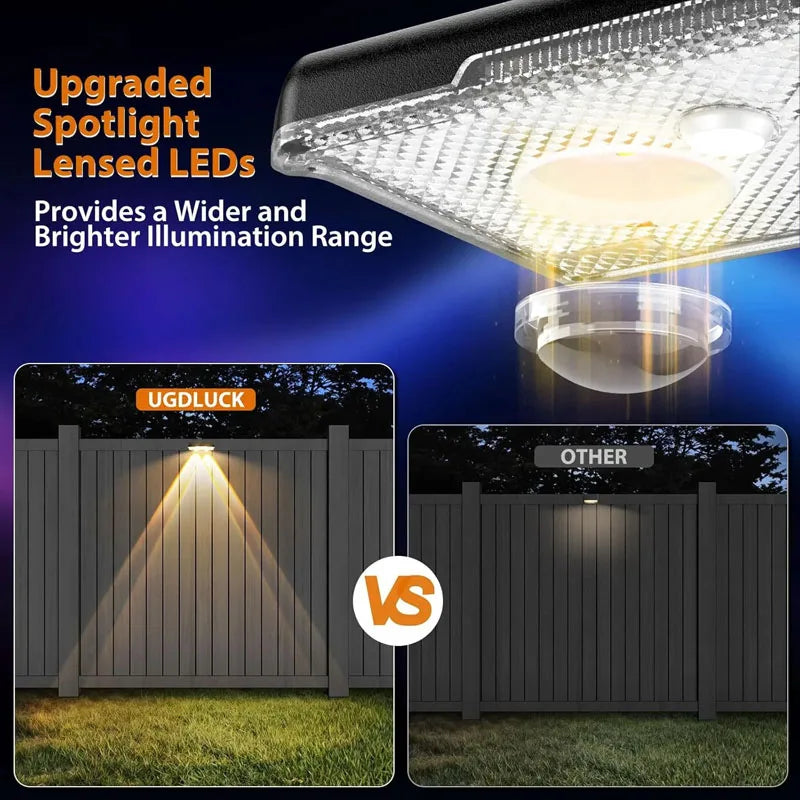 Solar Wall Lights  Outdoor LED Fence Light  RGB Solar Garden Wall Lights  IP65 Waterproof for Courtyard Decoration Light