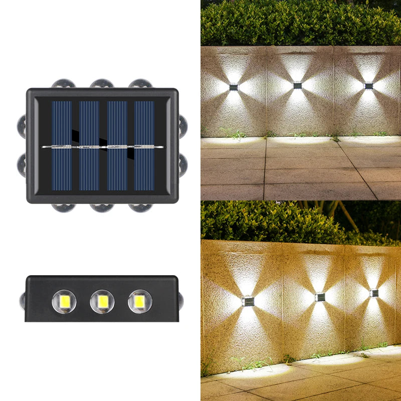 10/12/16 LEDsSolar Outdoor Wall Lights, Weatherproof Garden Lamp, Pathway Lighting  for Stairs Fence Street Camping Home Decor