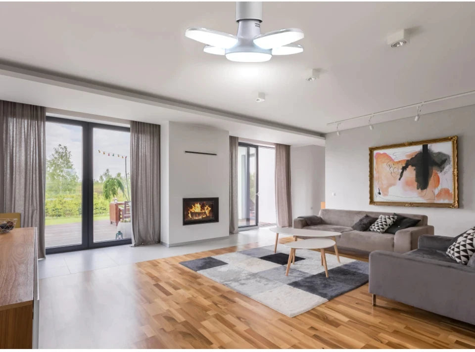 Foldable LED Garage Light Bulb | E27, 40 LEDs, 6500K White | For Kitchen | Indoor | Living Room | Attic Light