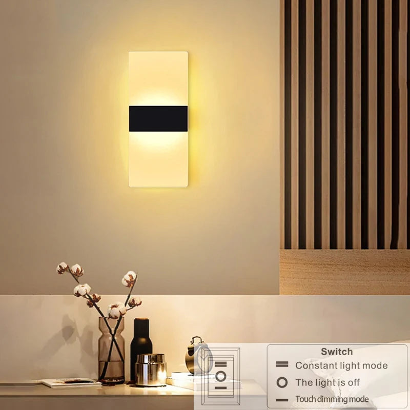 USB Rechargeable LED Wall Lamp – Touch & Motion Sensor Night Light