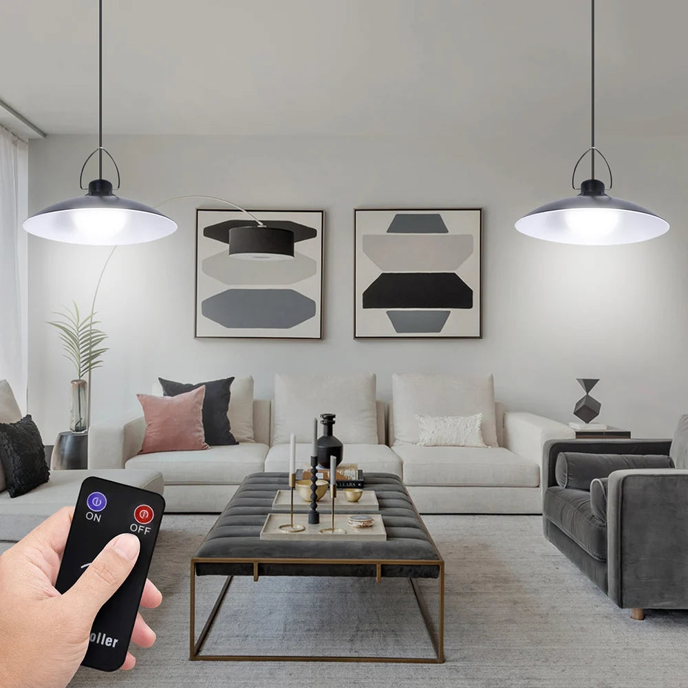 1/2/3/4Head Solar LED Pendant Light Remote Control Outdoor Indoor Solar Lamp Waterproof Security Lighting For Garden Porch Patio