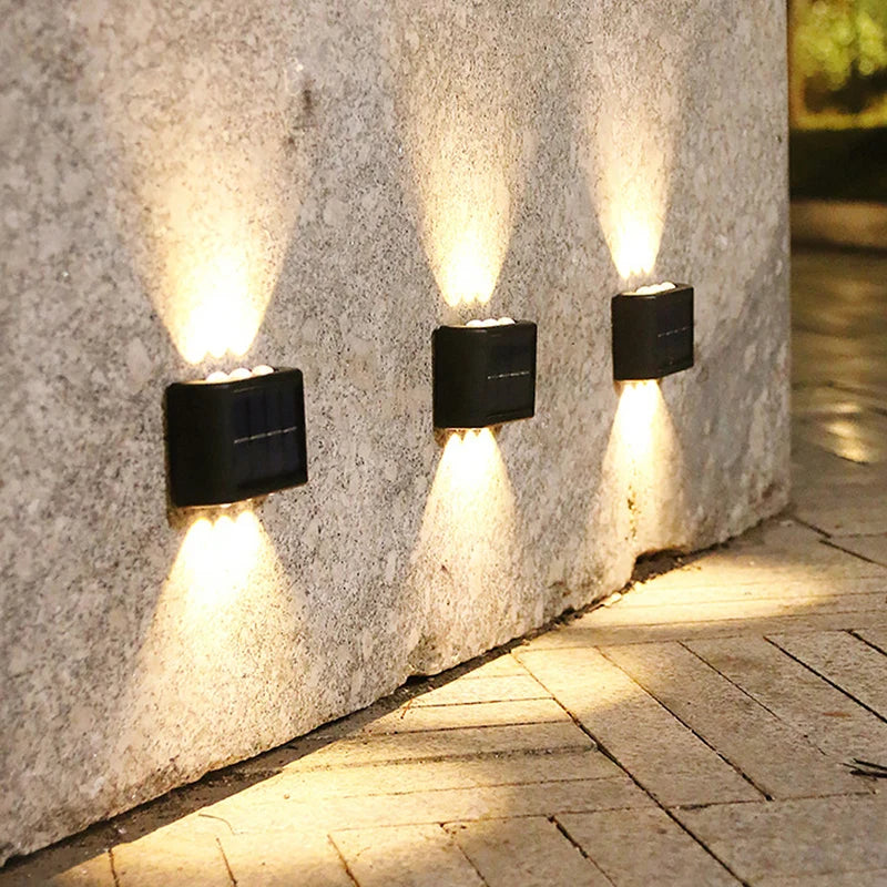 6LED Solar Wall Lights | Outdoor Waterproof Up & Down Lamp for Garden | Patio | Yard | Balcony Deco