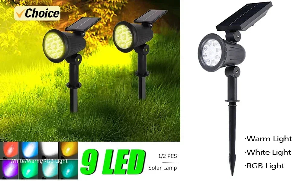 Outdoor Solar Lights Garden Lamp Solar Powered Waterproof Landscape Path LED Light for Yard Backyard Lawn Patio Decorative